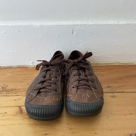 Vintage Earth Shoes Leather Sneakers Retro Low Top Lace‎ Up Rubber Sole Y2K 8B - Picture 2 of 11